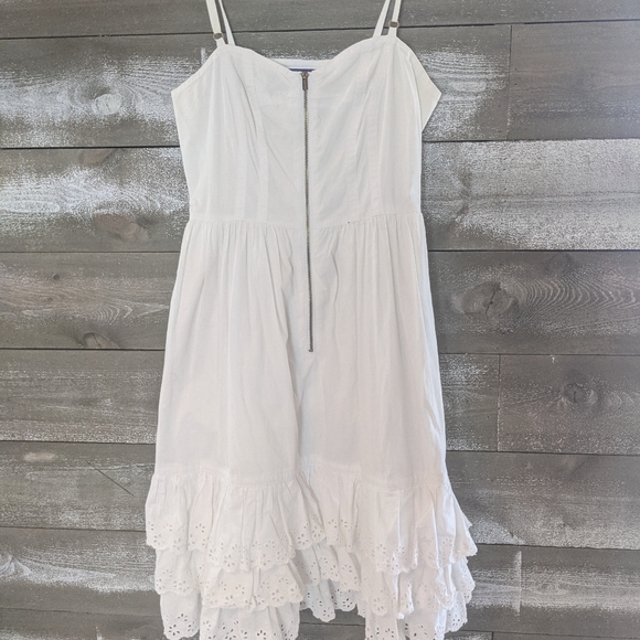 White Eyelet Spaghetti Strap Dress by Tracy Feith - Picture 1 of 7